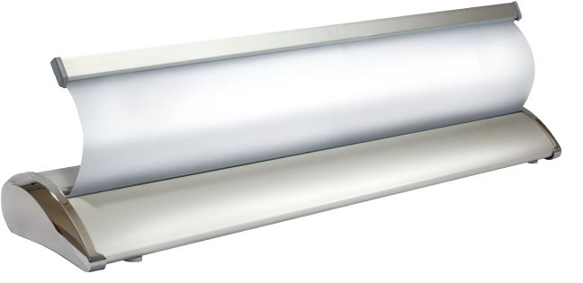 Retractable Banner W/ Stand - Rain Gutter (675x595), Png Download