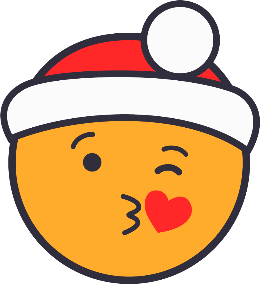 Kissing Santa - Emoji (1000x1000), Png Download