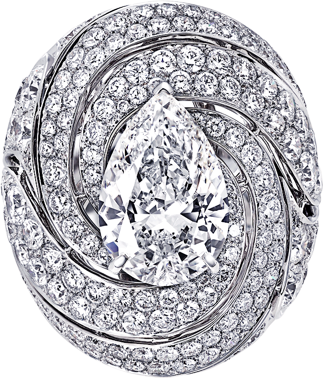 Top View Of Side View Of A Graff Swirl Ring Featuring - Silver (2000x2000), Png Download