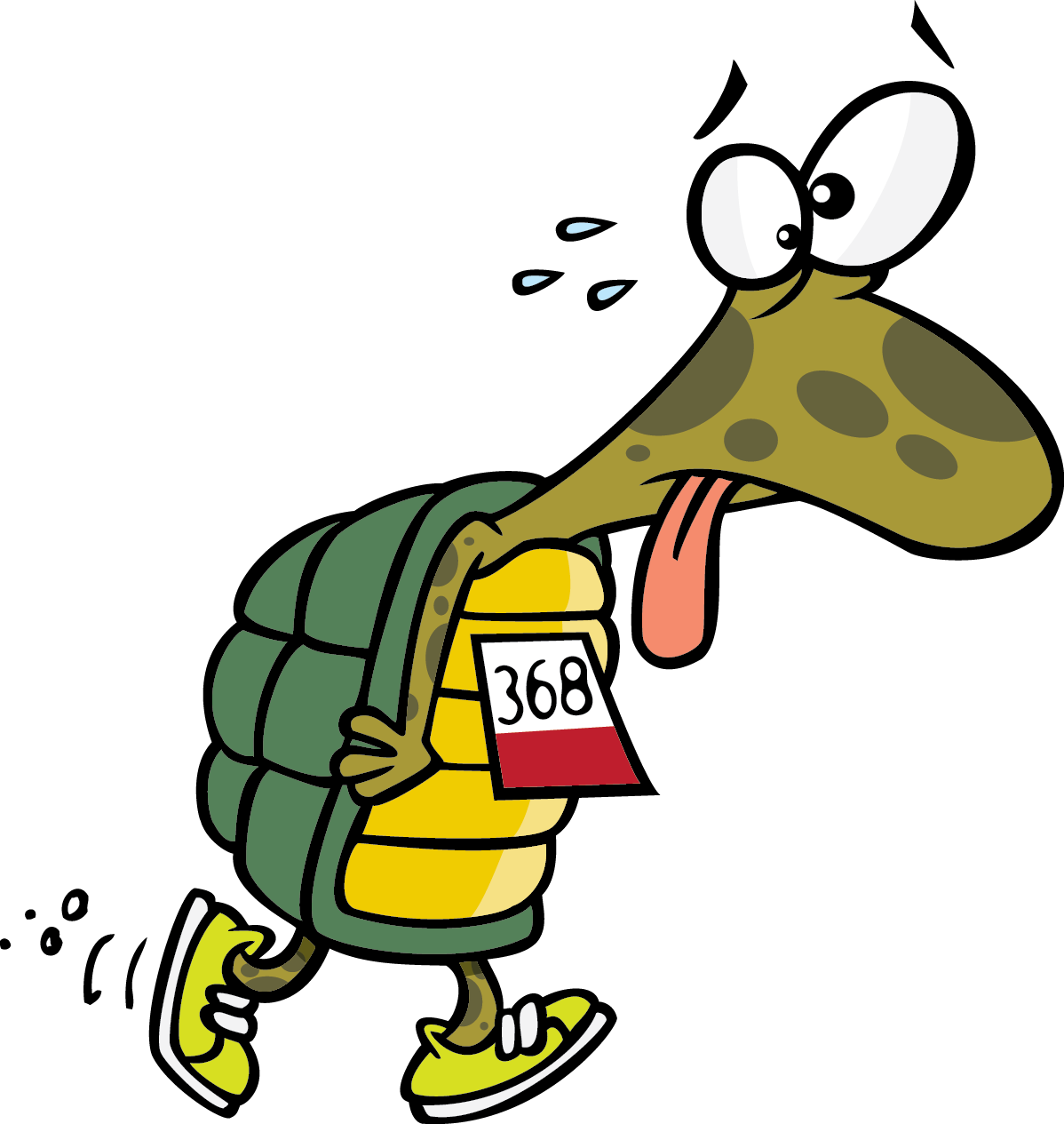 Tired Clipart Tired Runner - Old People Running Cartoon (1198x1265), Png Download