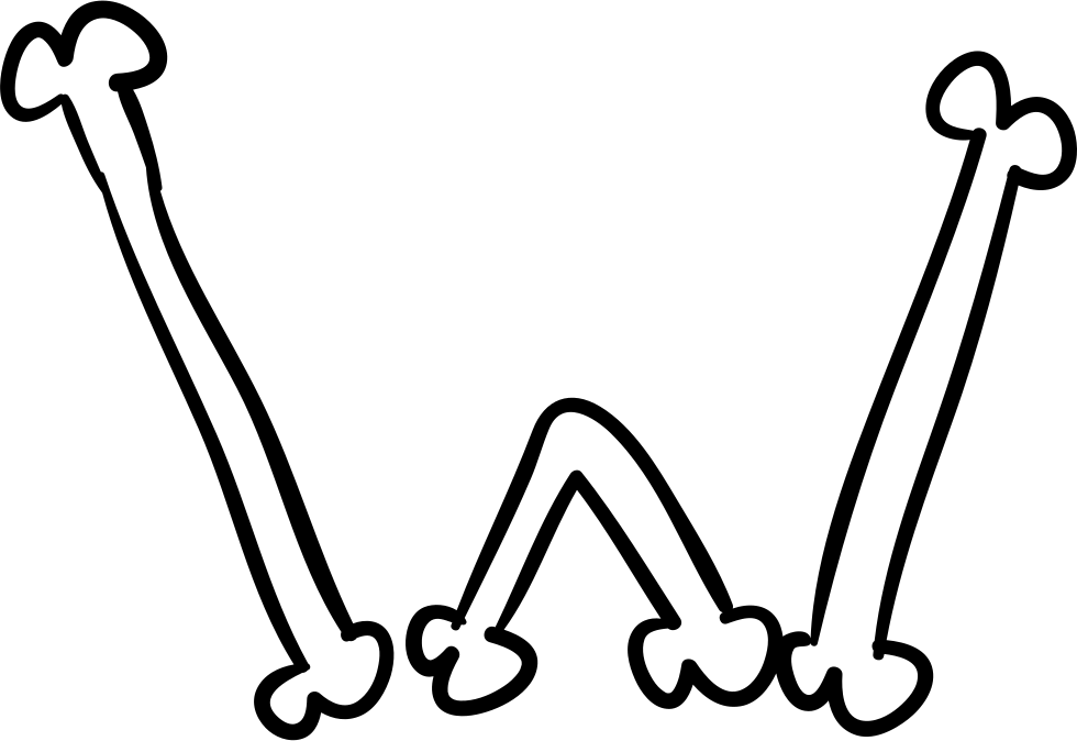 Letras Halloween Huesos W (980x674), Png Download