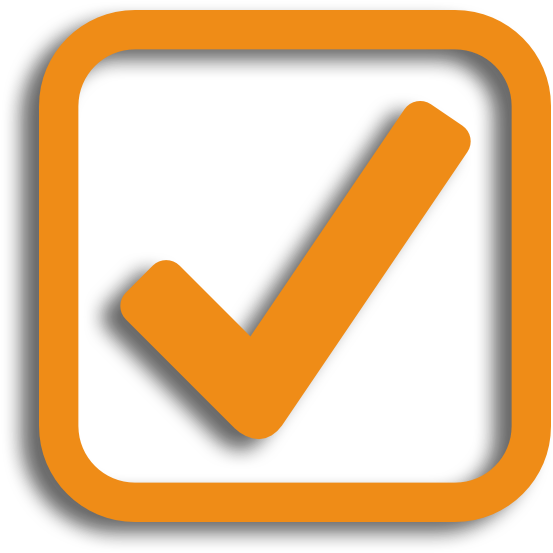 Learn More - Orange Check List Icon Png (609x584), Png Download