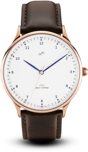 1969 Vintage, Rose Gold / White - Leonard And Church Broadway Watch (620x620), Png Download