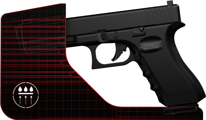 Twin Pistol Rack - Firearm (1000x626), Png Download