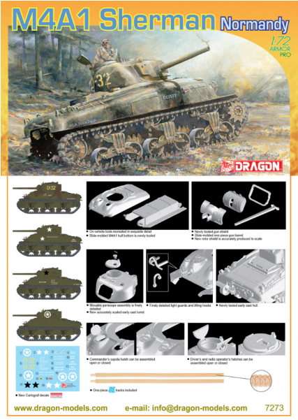 Dragon 1/72 M4a1 Sherman Normandy - Dragon 1 72 M4a1 (800x600), Png Download