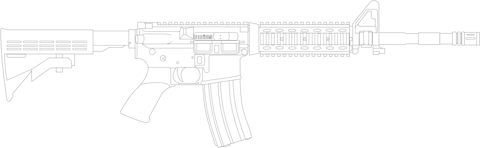 M4a1 Blueprints Www Topsimages Com M4a1 Navy Seal M - M4a1 Blueprint (1595x501), Png Download