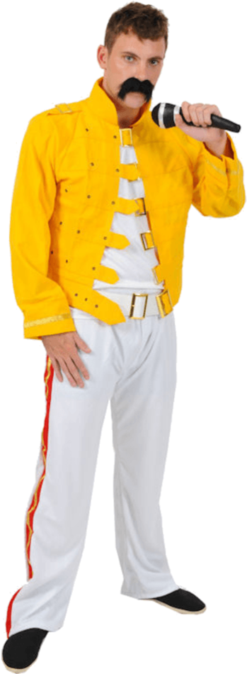 Adult Freddie Mercury Queen Costume - Freddie Mercury Yellow Jacket (599x949), Png Download