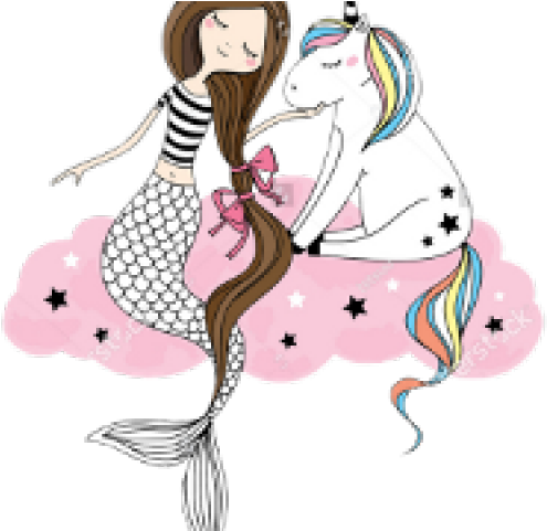 Selfie Clipart Picsart Png - Mermaid And Unicorn Invite (640x480), Png Download