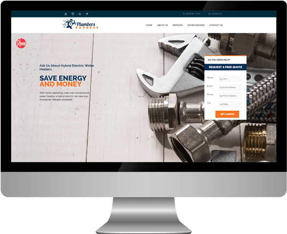 Websites & Internet Marketing For Plumbers - Computer Monitor (961x525), Png Download