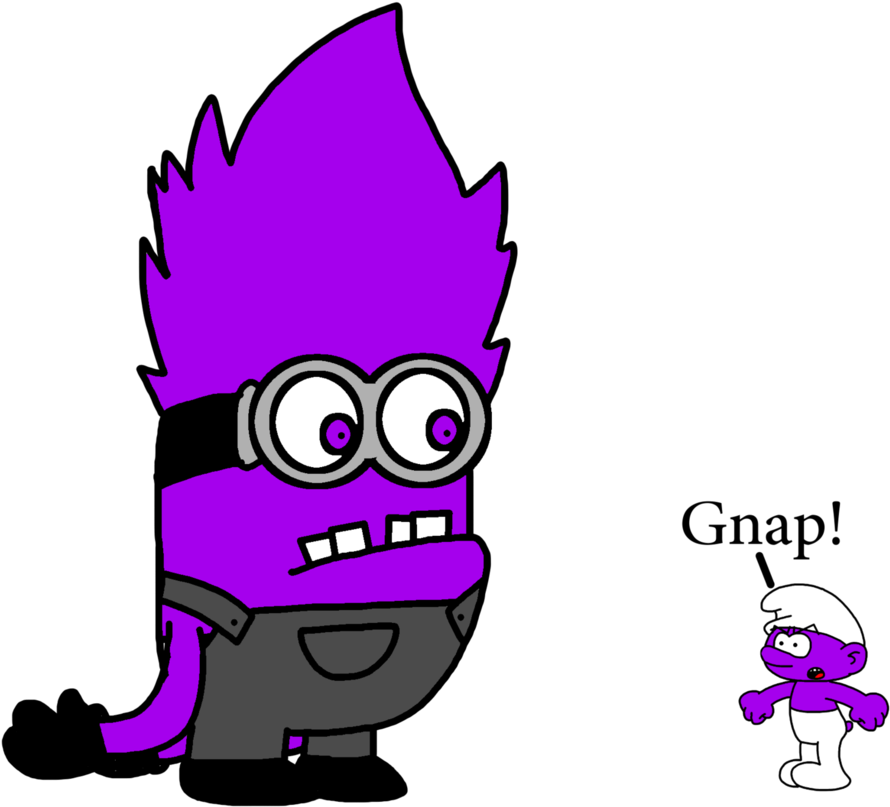 Evil Minion Meets Purple Smurf By Marcospower - Purple Smurf (974x820), Png Download