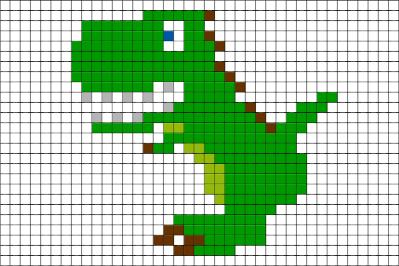 Tiranossauro Rex Pixel Art (780x521), Png Download