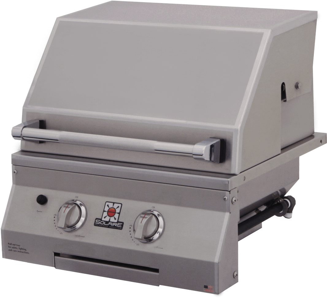 Solaire 21 Inch Grill, Built In, Front View, Hood Down - Barbecue Grill (1224x1080), Png Download