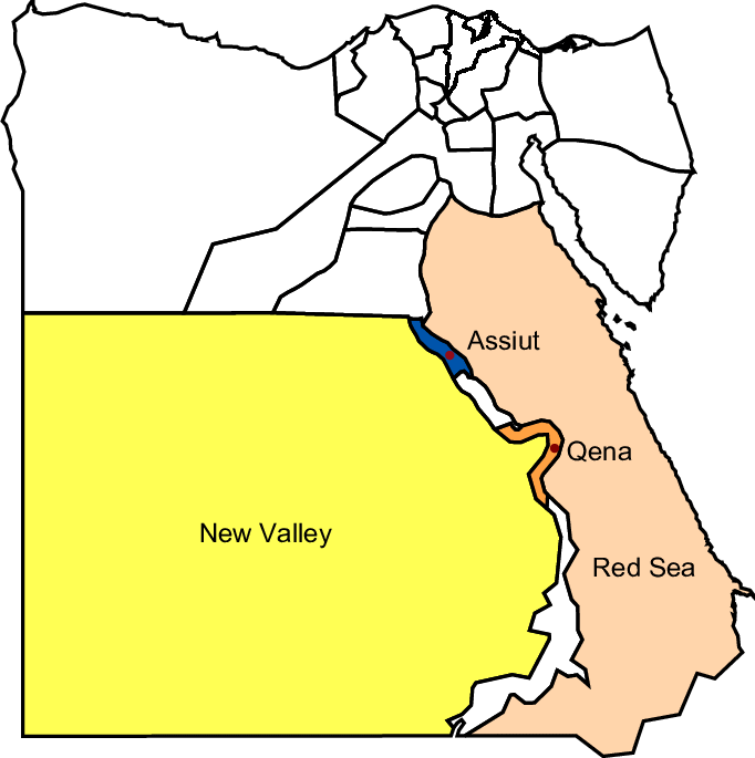 Geographic Map Of Egypt - New Valley Governorate Egypt Map (682x685), Png Download