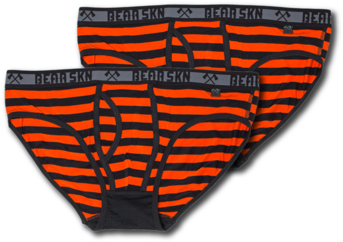 2 Pack - Bamboo Briefs - Tangerine Stripe - Undergarment (760x610), Png Download
