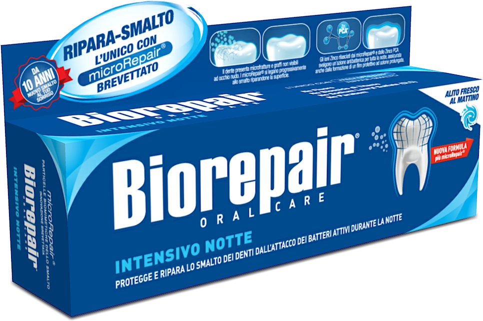 Intensive Night Toothpaste - Biorepair Plus Protezione Totale (2000x1500), Png Download