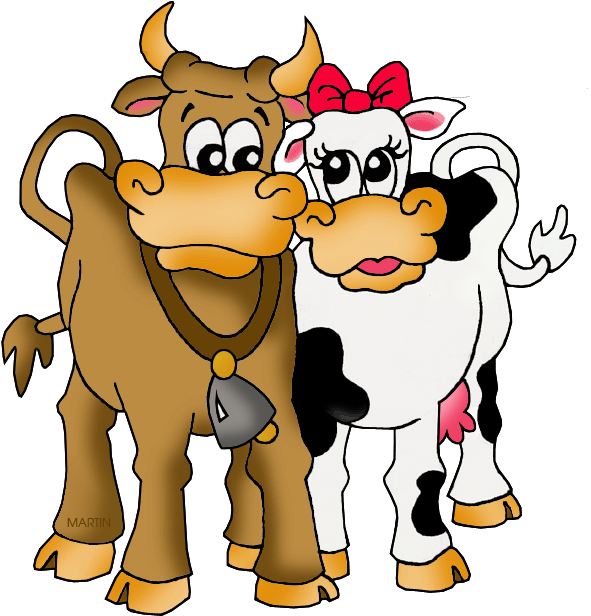 Cows - Farm Animals Clip Art (627x648), Png Download