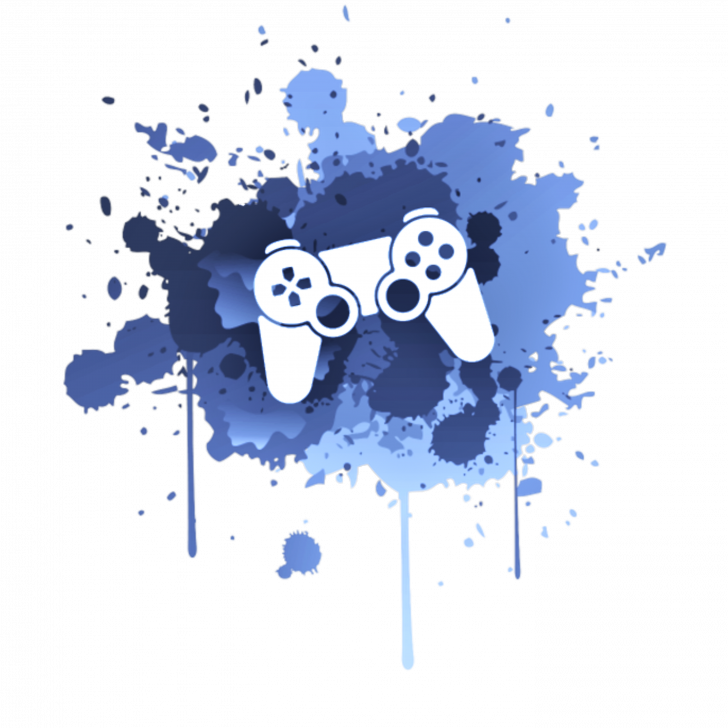 Blue Paint Game Splatter Glass Theme - Illustration (728x728), Png Download