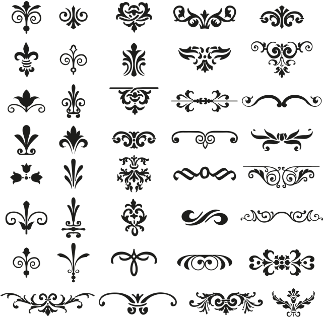 Svg Freeuse Stock Retro Ornaments Png And For Free - Stencil Designs (640x640), Png Download