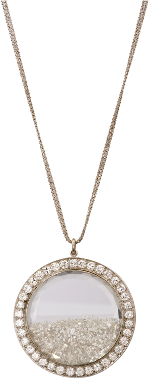 Renee Lewis Diamond Rimmed "shake" Necklace - Datejust Diamond Bezel (450x750), Png Download
