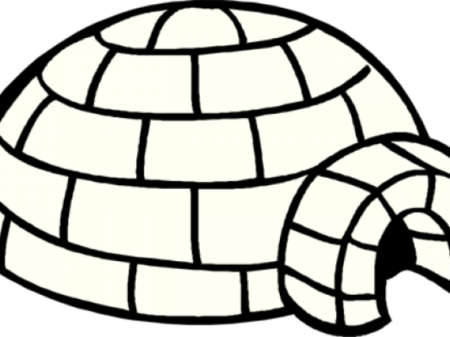 Ice Clipart Igloo - Black And White Igloo Clipart (640x480), Png Download