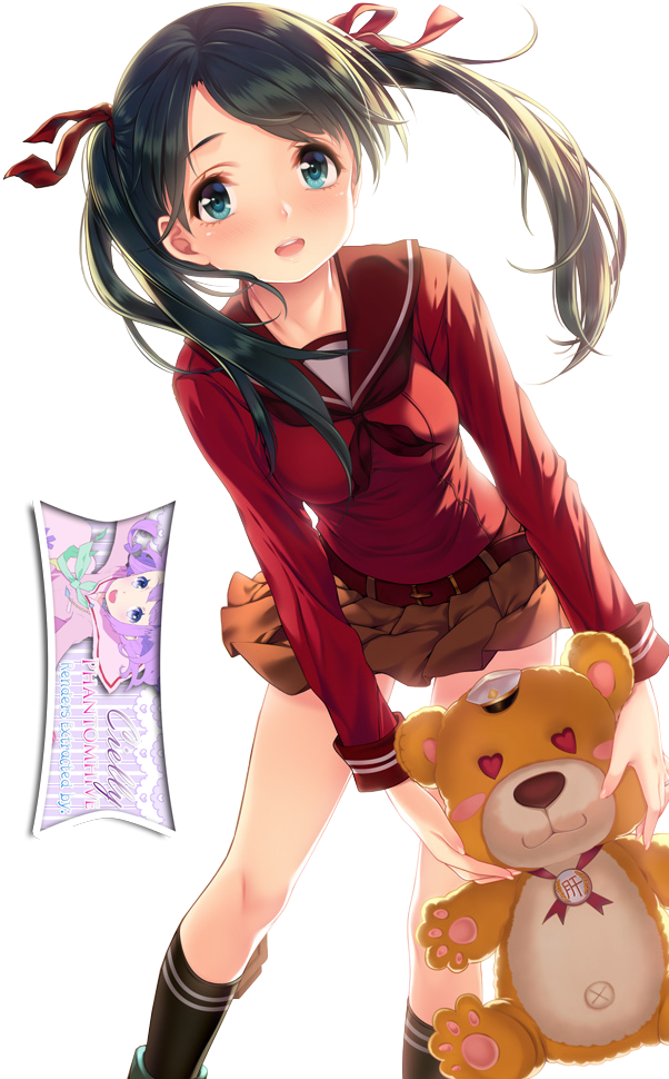 Cute Anime Girl With Black Hair - Cute Black Hair Anime (613x1008), Png Download