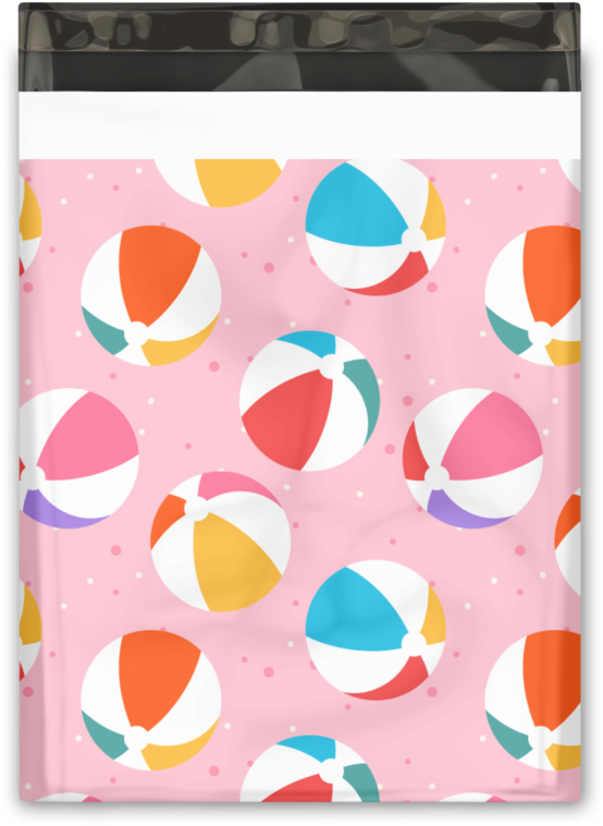Beach Ball Designer Poly Mailers Shipping Envelopes - Paper (1024x1024), Png Download