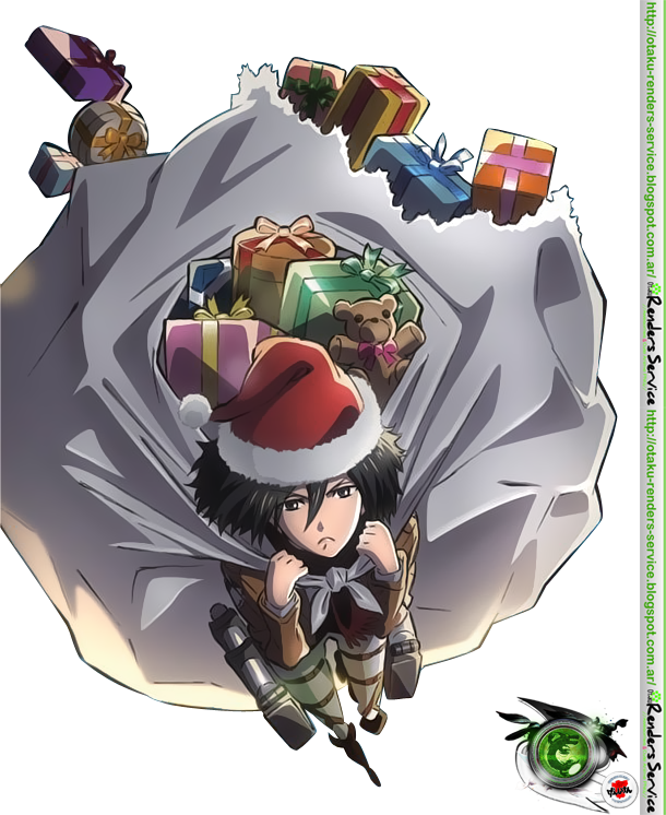 Shingeki No Kyojin, Ouran Host Club, Mikasa, Studio - Anime Navidad Snk (610x746), Png Download