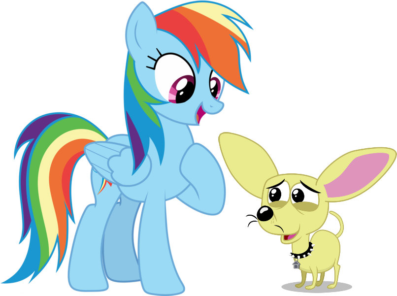 Pound Puppies, Rainbow Dash, Safe, Simple Background, - Cartoon (818x622), Png Download