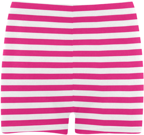Solid Magenta With White Stripes Briseis Skinny Shorts - Board Short (1000x1000), Png Download