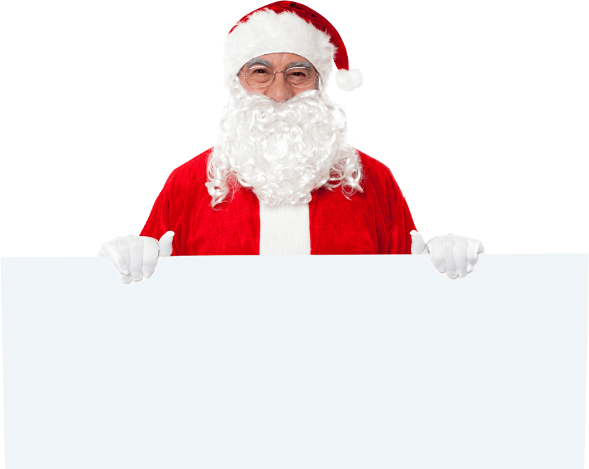 Free Png Download Santa Claus Holding Banner Png Images - Santa Claus Holding Banner (850x676), Png Download