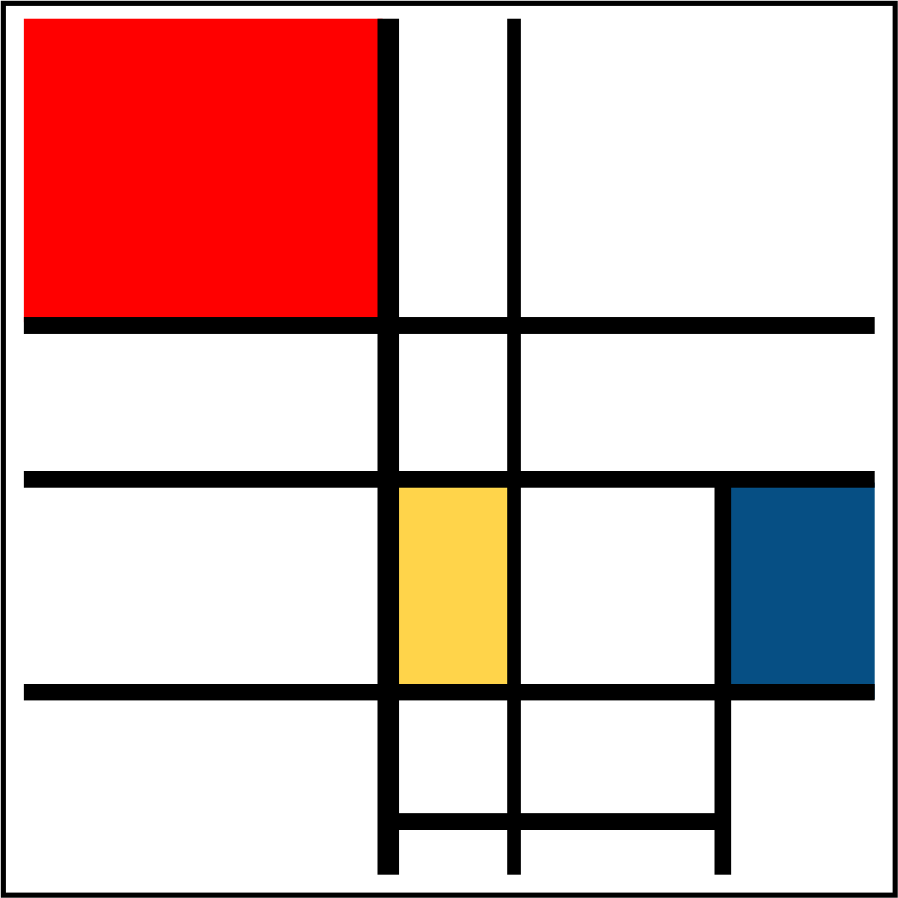 Open - Lookalike Piet Mondrian (2000x2000), Png Download