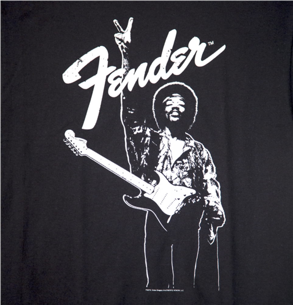 Fender T Shirt Jimi Hendrix (1400x1000), Png Download