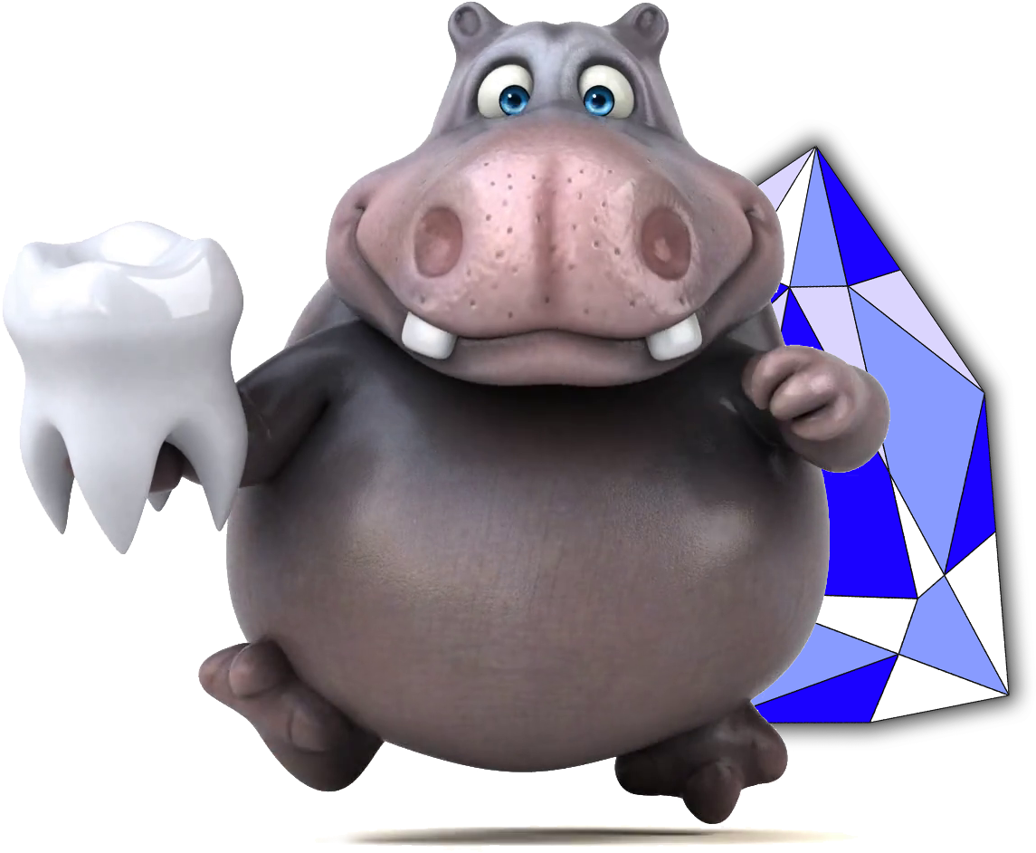 3d Cartoon Hippo (1168x1024), Png Download