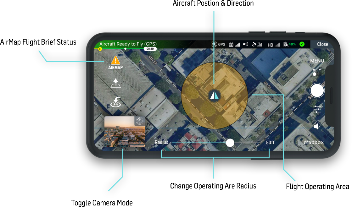 The Aircraft Position & Direction Icon Indicates Real - Unmanned Aerial Vehicle (1119x659), Png Download