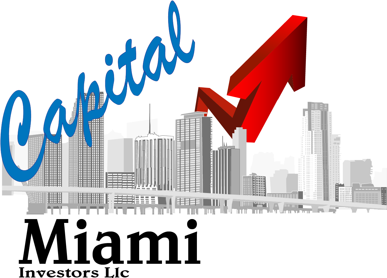 Capital Miami - Skyline (1306x947), Png Download