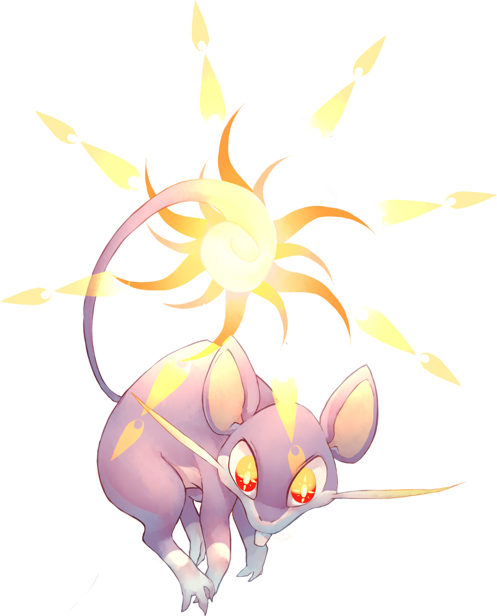 #019 Rattata Used Sunny Day And Thunder Wave - Rattata (967x1200), Png Download