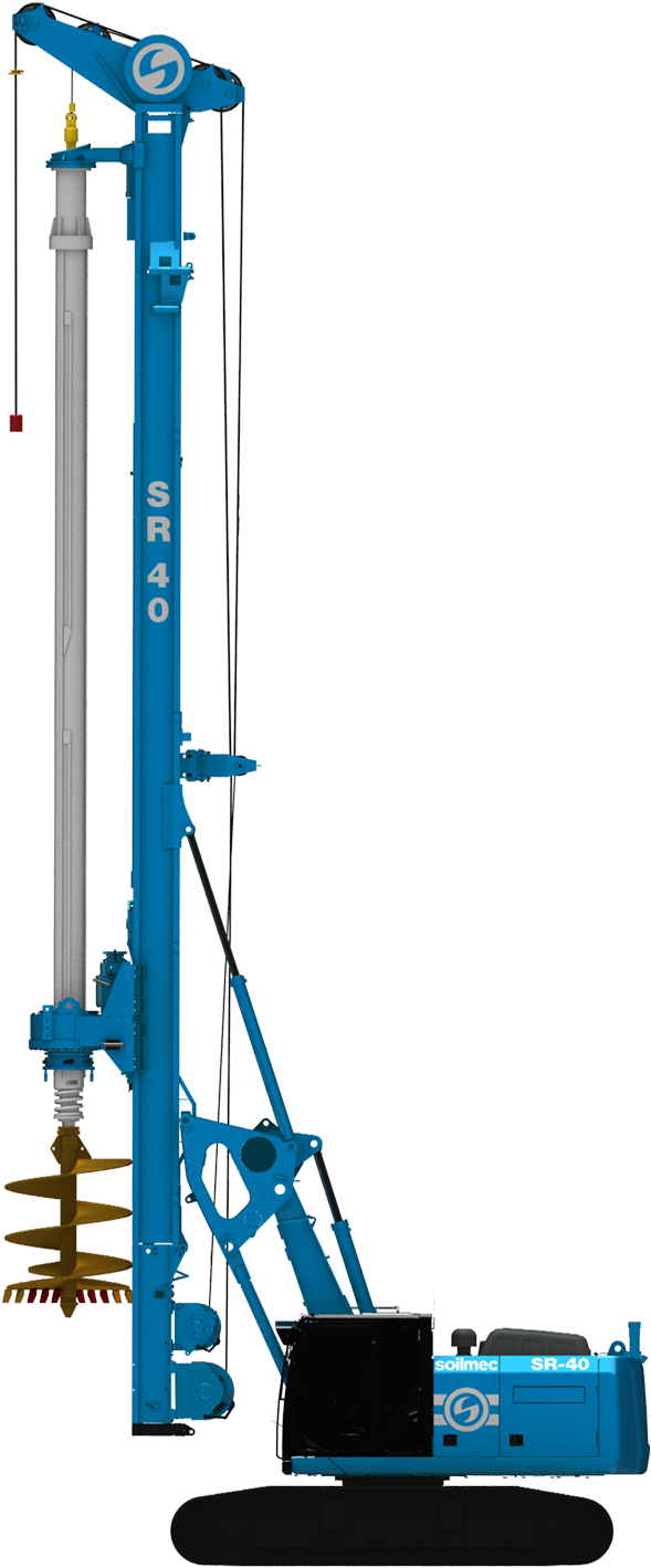 Continuous Flight Auger - Bore Pile Machine Png (858x1500), Png Download