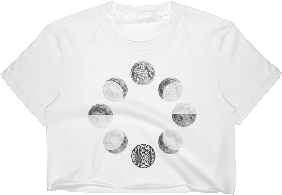 Moon Phases Crop Top - Active Shirt (1000x1000), Png Download