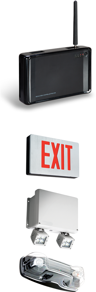 Emergency Lighting Exit Sign And Battery Unit Monitoring - Exit Sign (334x995), Png Download