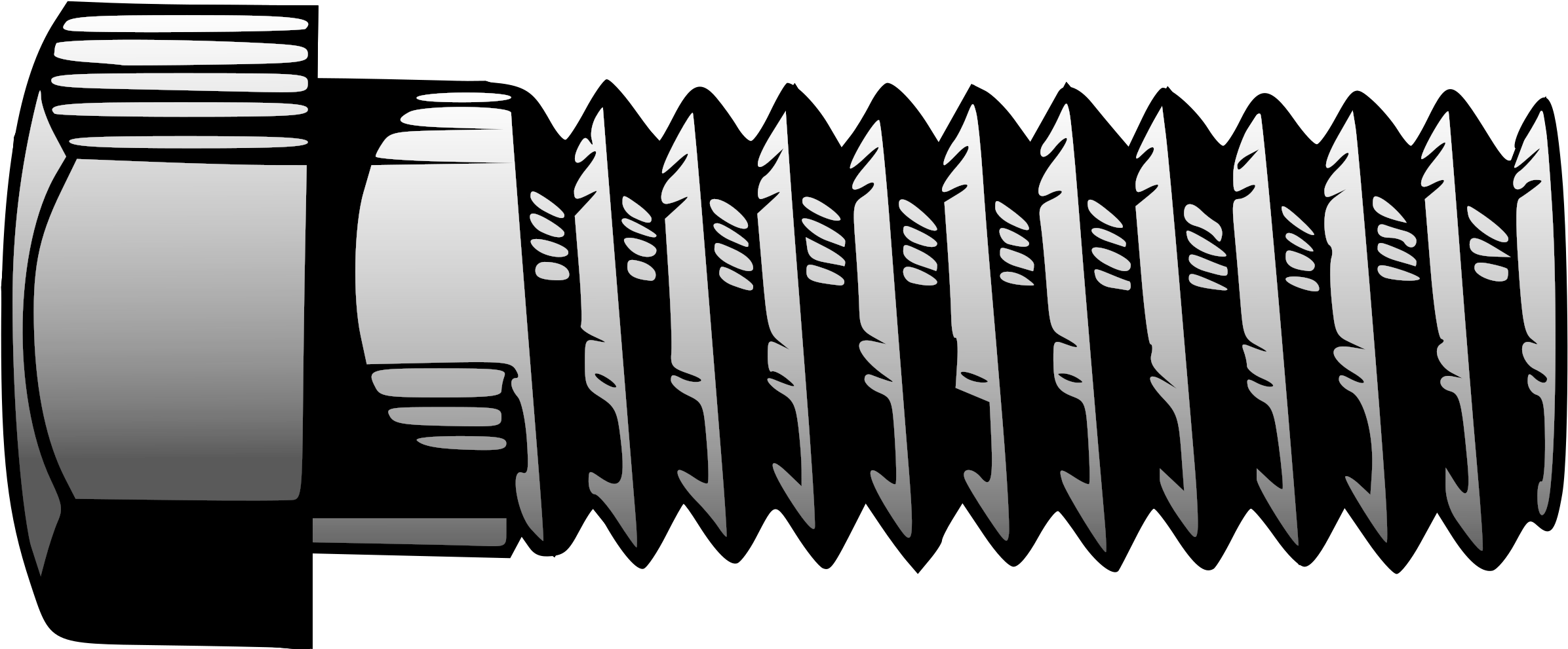 Bolt Png Vector - Drawing Bolt (2400x990), Png Download