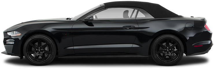 Drivers Side Profile, Convertible Top Up - 2019 Black Mustang Convertible (800x400), Png Download
