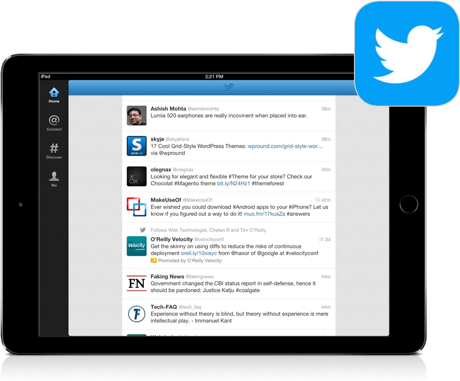 Twitter Twitter - Twitter Page On Ipad (949x799), Png Download