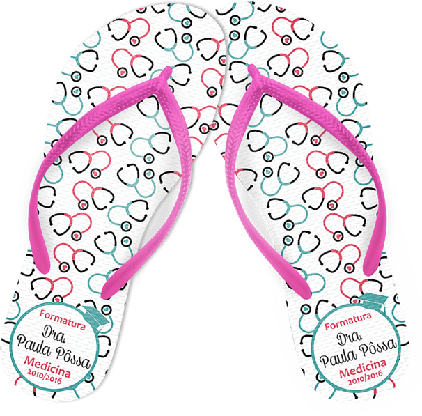 Chinelos Personalizados Para Formaturas - Chinelo Personalizado Formatura Medicina (606x597), Png Download