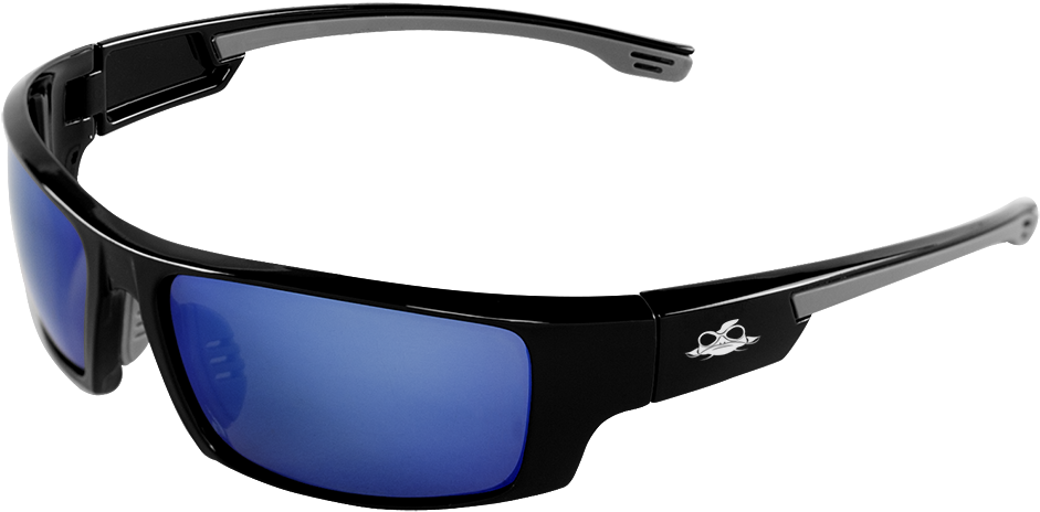 Polarized Blue Mirror Lens Safety Glasses - Sunglasses (1000x480), Png Download