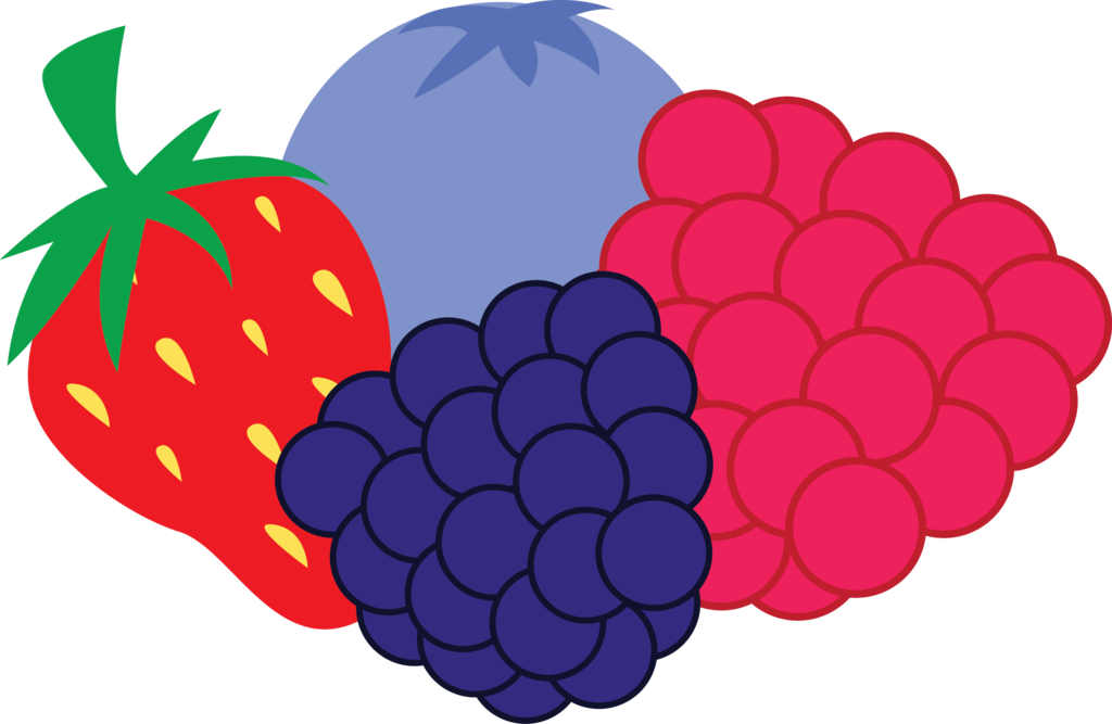 Raspberry Clipart Transparent Background - Berries Cartoon Png (1024x667), Png Download