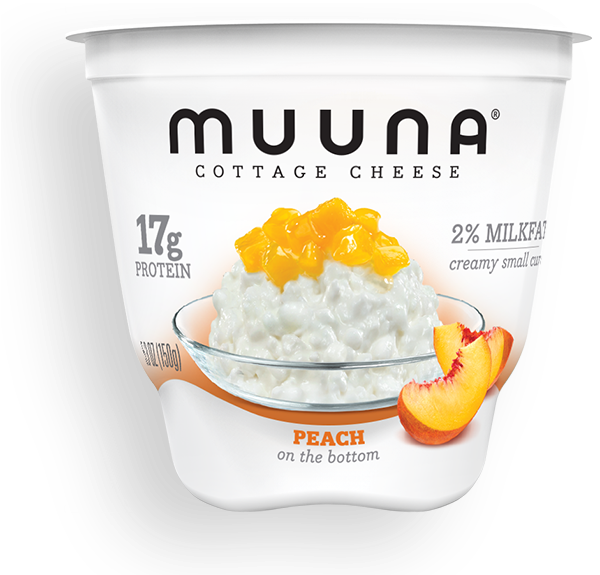 Muuna Cottage Cheese Peach - Cottage Cheese With Fruit (657x574), Png Download
