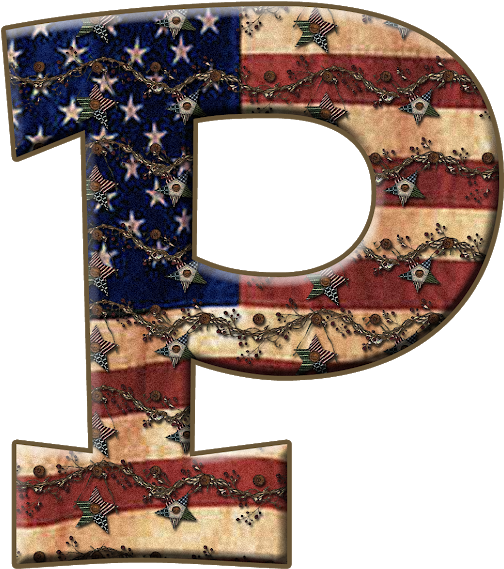 Alfabeto Bandera De Usa Vieja - P Letter For Scrapbook (620x620), Png Download