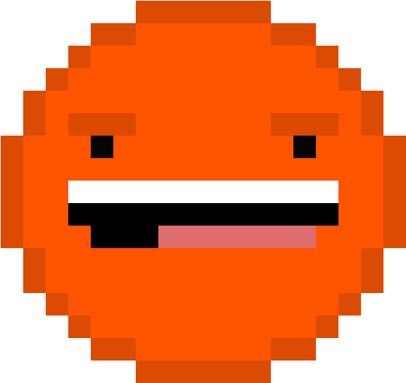 8-bit Annoying Orange - Pixel Art Red Button (1024x1024), Png Download
