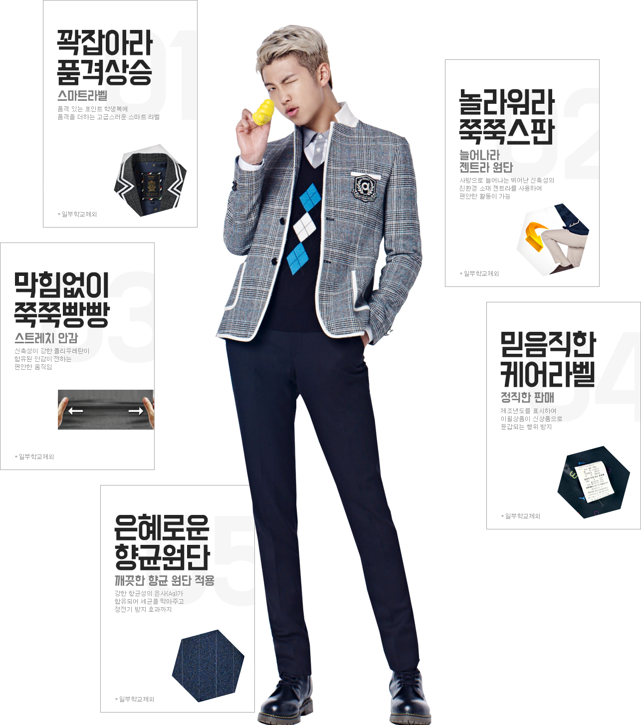 [picture] Bts For Smart School Uniform [160729] - Bts Rap Monster Full Body (1285x1453), Png Download