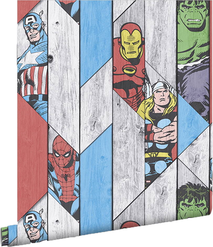 Marvel Wood Panel Wallpaper - Marvel Wood Panel (1000x1000), Png Download